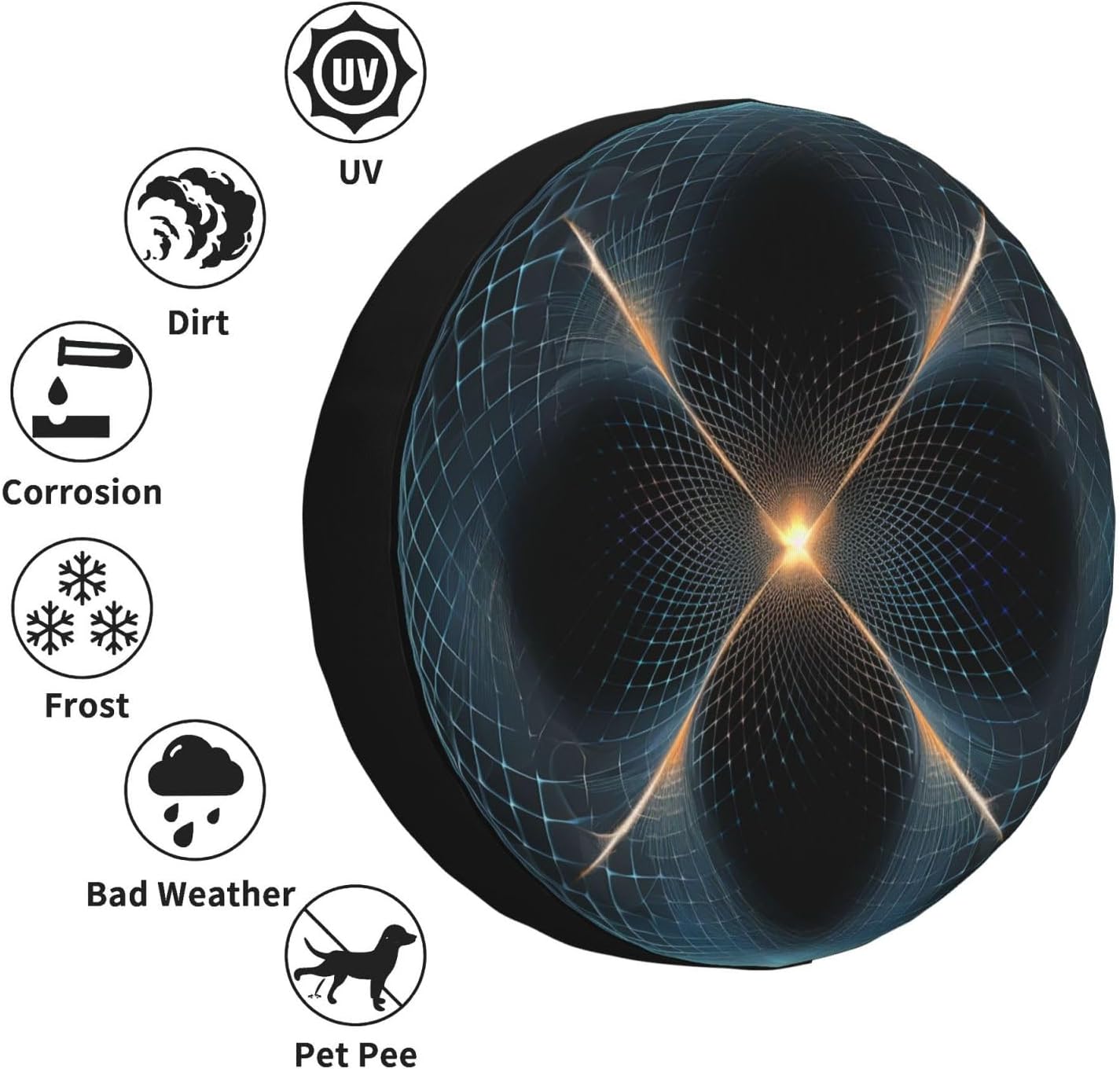 Dot Shaped Butterfly Print Universal Spare Tire Cover for RV, Jeep | Wheel Protector Fits Rv, Trailer, Jeep, Shield Tires From Sun, Dirt And Rain For Outdoor Storage