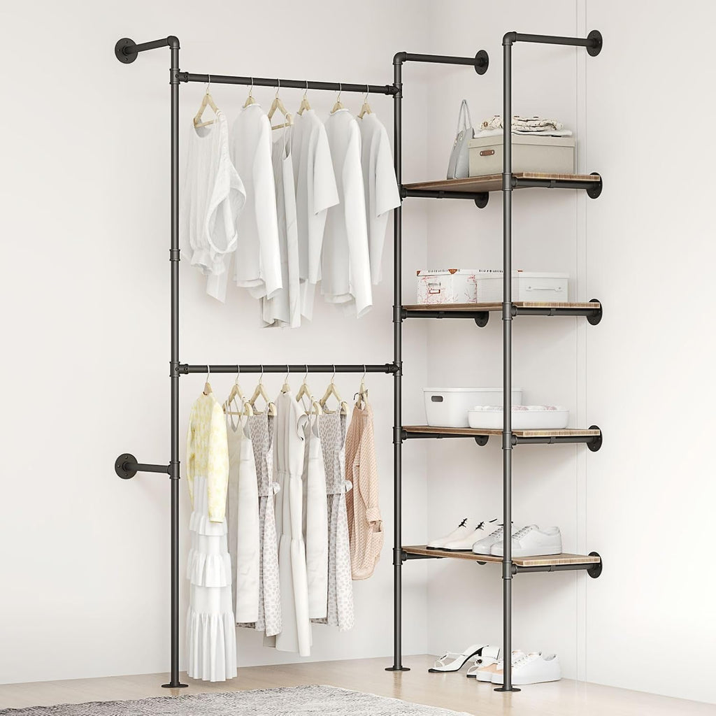 industrial pipe clothing rack, package contents