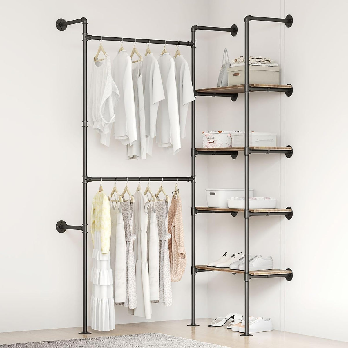 industrial pipe clothing rack, package contents