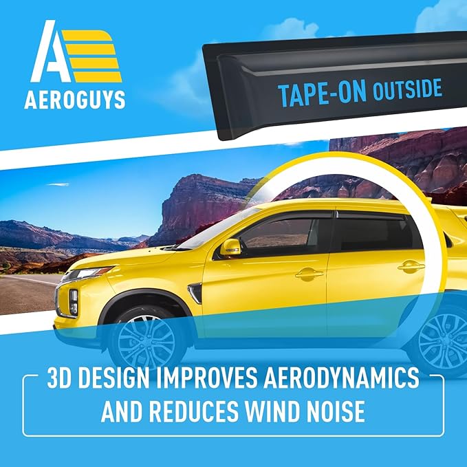 Extra Durable Window Deflectors Tape-On Window Visors Rain Guards Fit - Image 5
