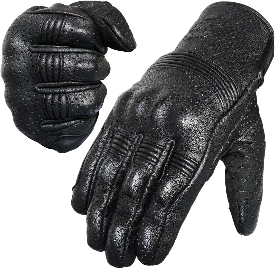 Leather Motorcycle Gloves for Men and Women | Touchscreen | Full Finger |