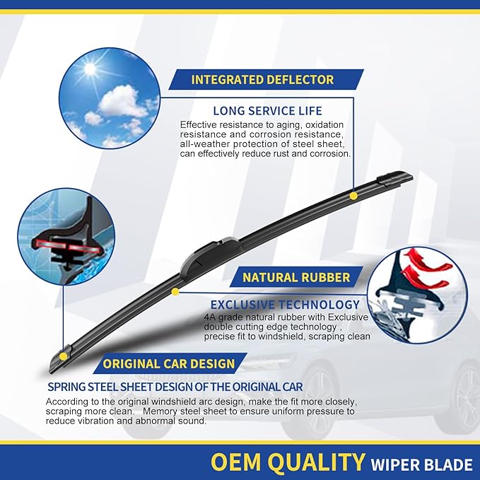 3 wipers Replacement For Toyota Rav4 2001-2005/Toyota Highlander 2001-2007 - Image 4