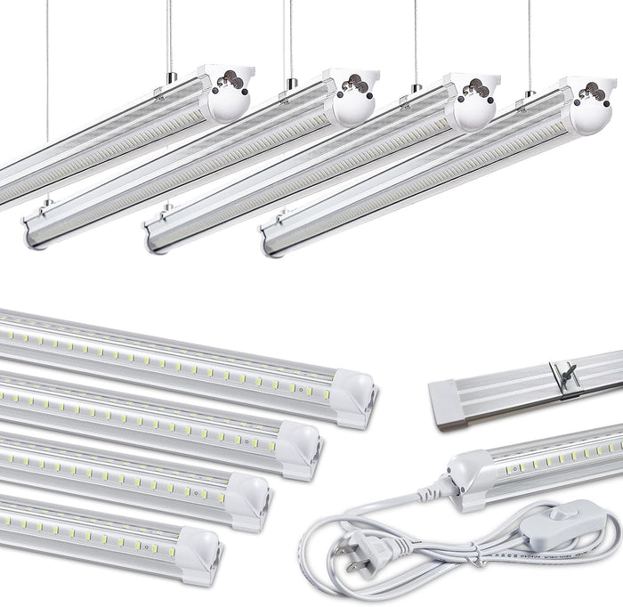 8Pack 4FT LED Shop Light Garage Lights, 50W 6000K 7500LM White Light,