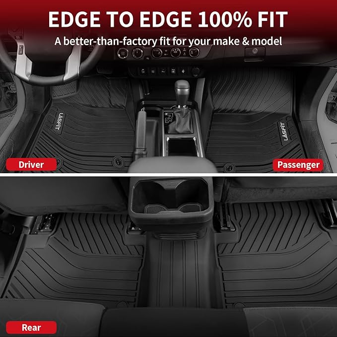 LASFIT Floor Mats for Toyota Tacoma 2016-2023 All Weather TPE Custom Floor - Image 8