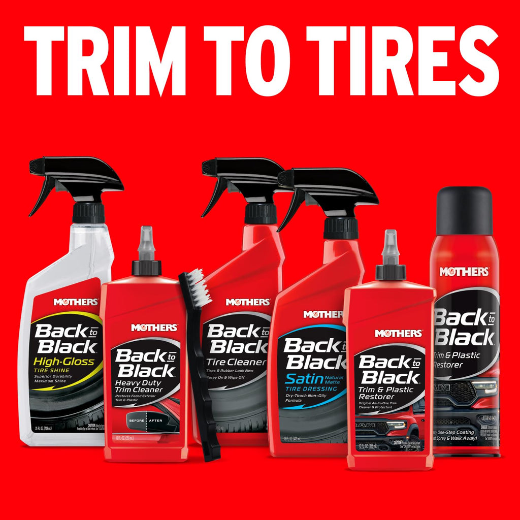 Mothers Back-to-Black Trim & Plastic Restorer, 12 oz. (06112) | Removes Oxidation, Dirt & Wax Residue – Restores Faded Trim & Provides Long-Lasting Protection