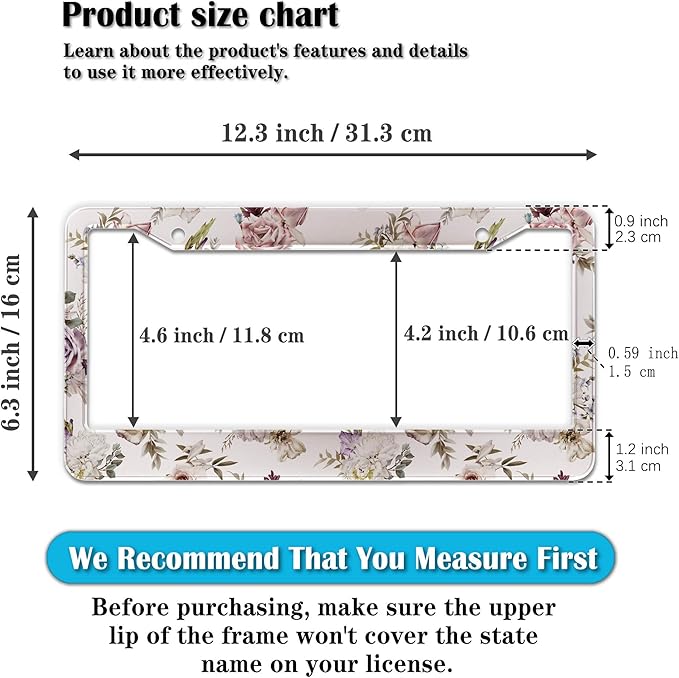 License Plate Bracket for Women Multicolor License Plate Frames for Men Vintage - Image 2