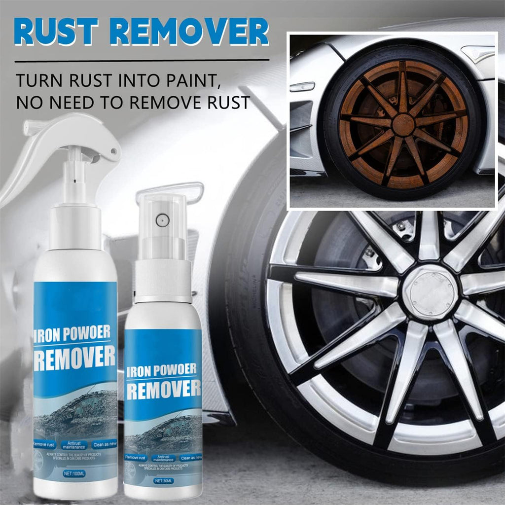 2026 New Multi-Functional Quick-Acting Rust Removal Spray, Iron Powder Remover Spray for Metal Car Steel (100ml *2)