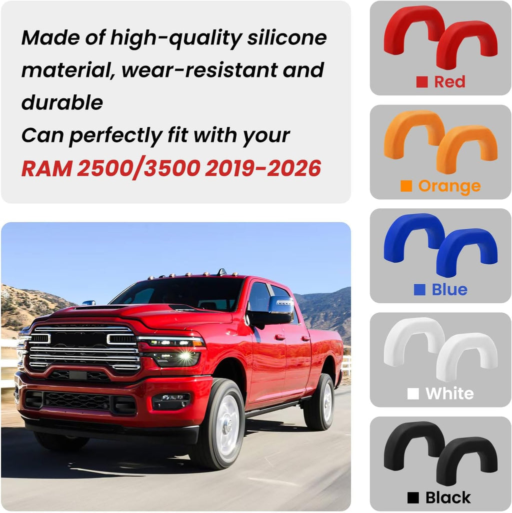 Front Tow Hooks Covers for RAM 2500/3500 2019-2026, Hitch Cover Customized Car Tow Hooks Compatible with RAM 2500/3500 Accessories 2019-2026 (Black)