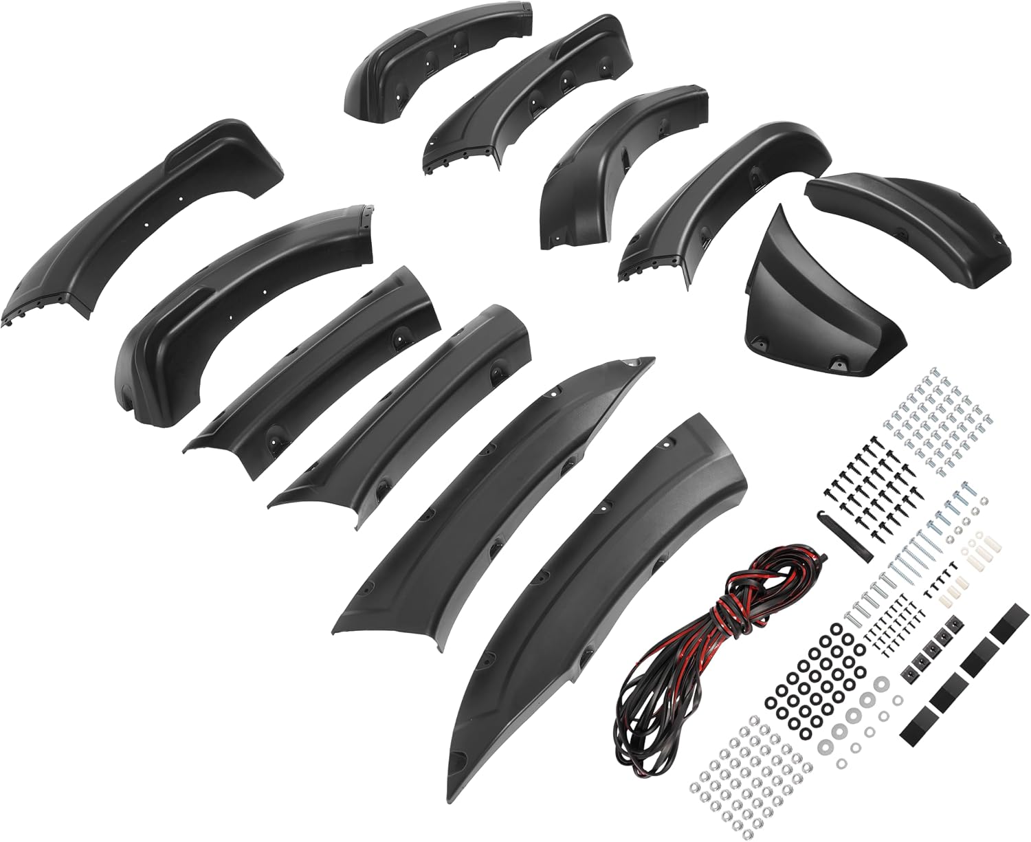 ALMULOO 4Pcs Fender Flares Compatible with 2012-2015 Toyota Tacoma | Fleetside 6 FT (72") Long Bed Models Only Wheel Arch Covers PP Plastic Textured Black