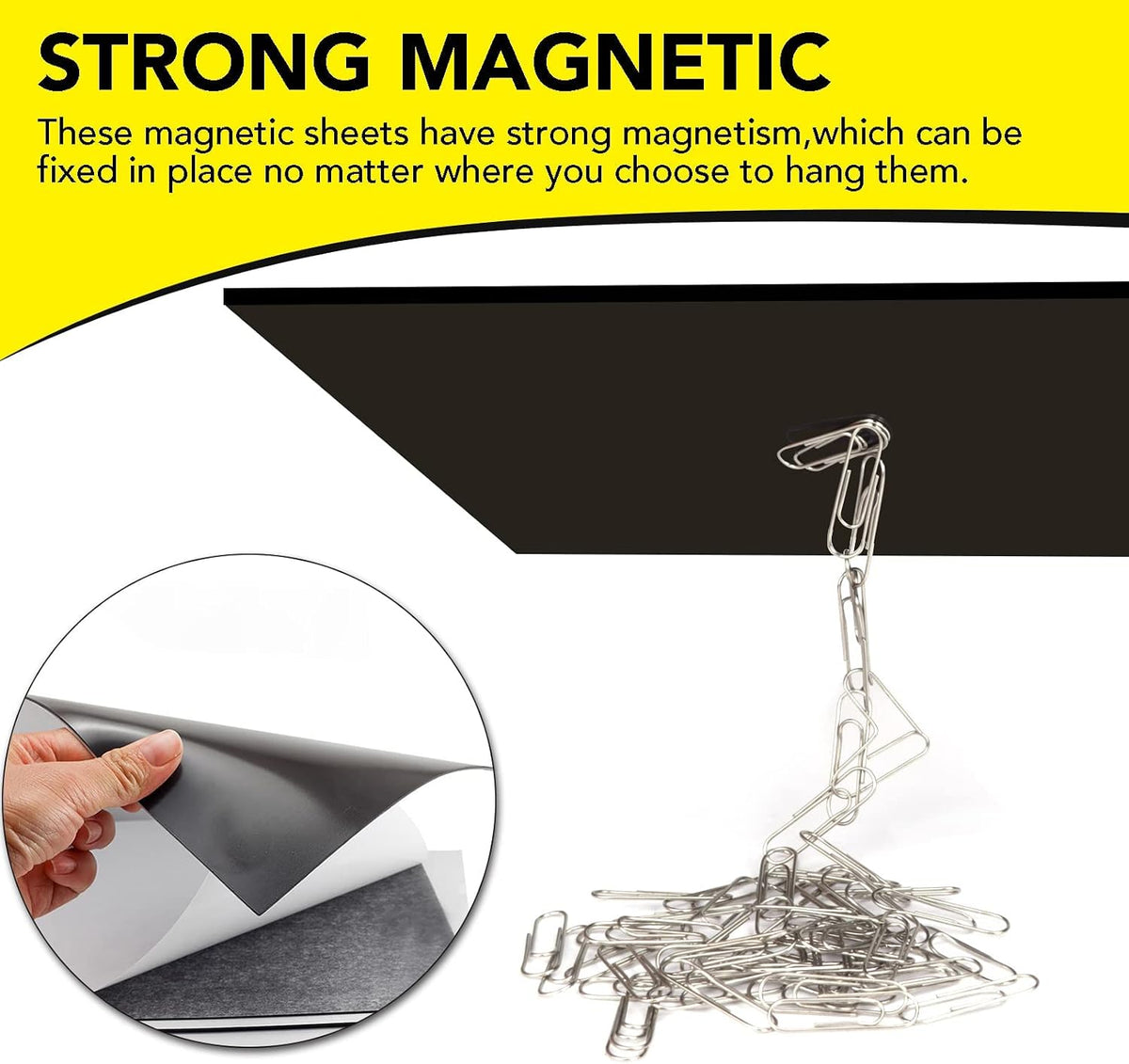diymag magnetic adhesive sheets,8" x 10" 25 pack showing dimensions