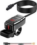 Motorcycle Phone Charger,Car Accessories Universal Motorcycle USB Charger with Voltmeter and ON/Off Switch,Compatible with IPad,iPhone,iPod,HTC,PDAs,MP3 Players,Suitable for Most Cars