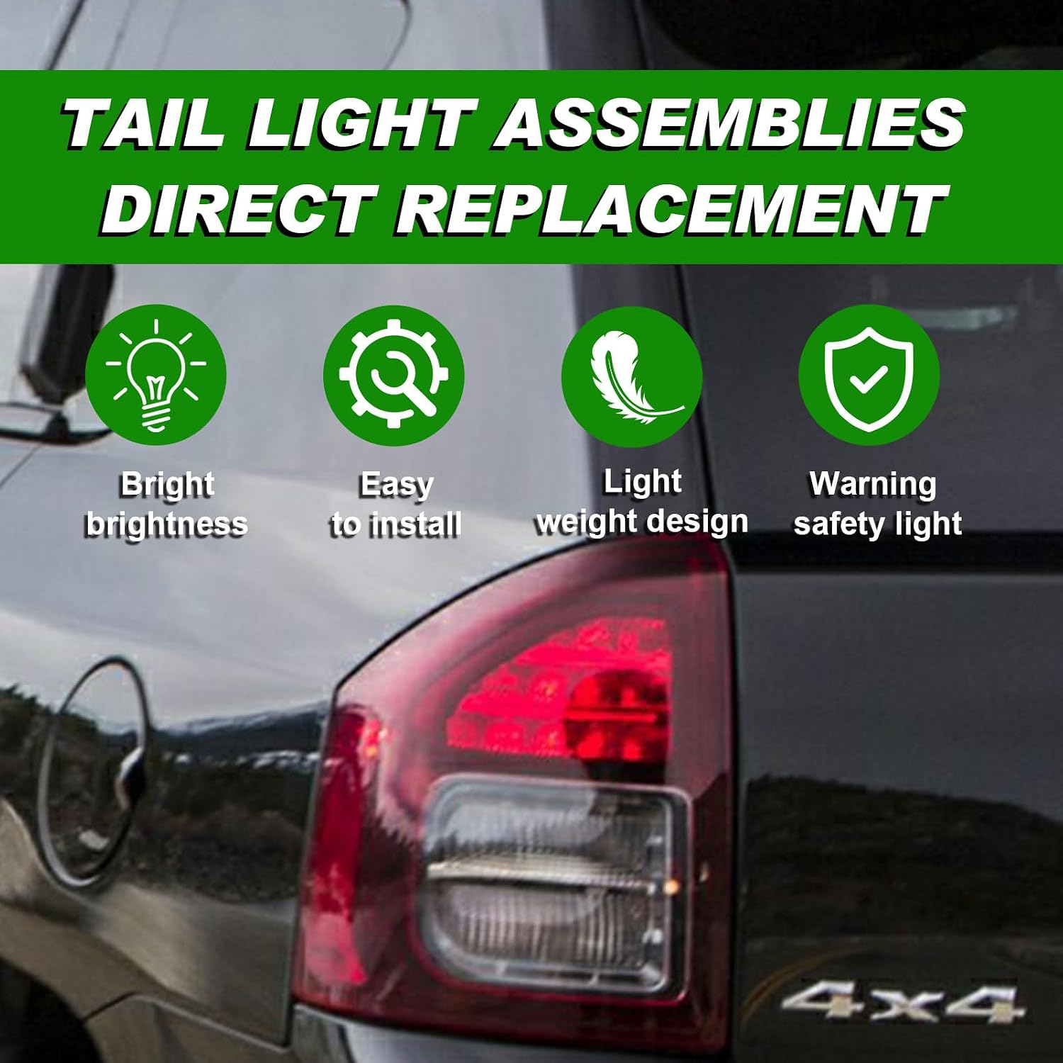 Lochnchn Tail Lights Compatible with JEEP Compass 2014-2017 Rear LED Taillights Assembly Left Driver Side Tail Lamp