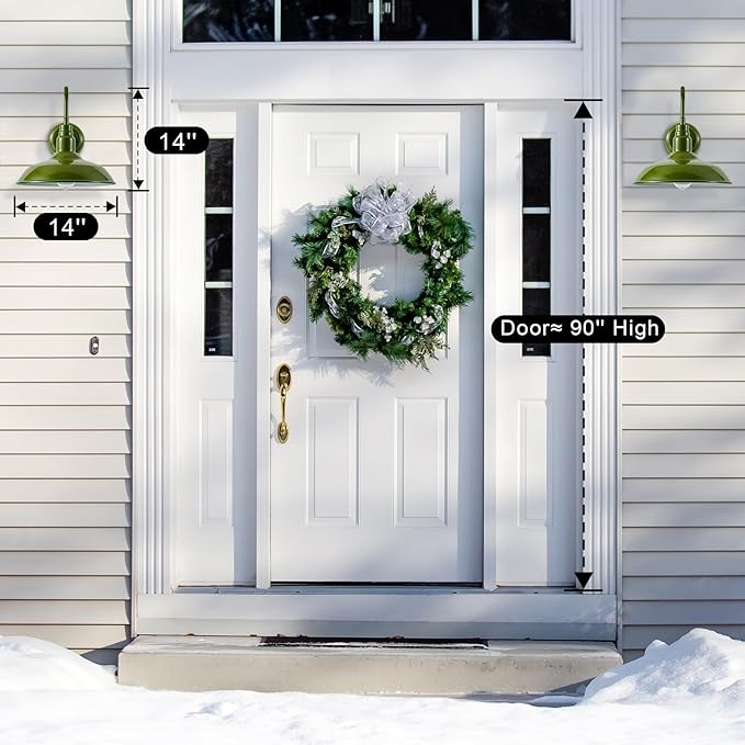 14in Outdoor Gooseneck Lights for Farmhouse, Barn Style Goose Neck Wall Light - Image 4