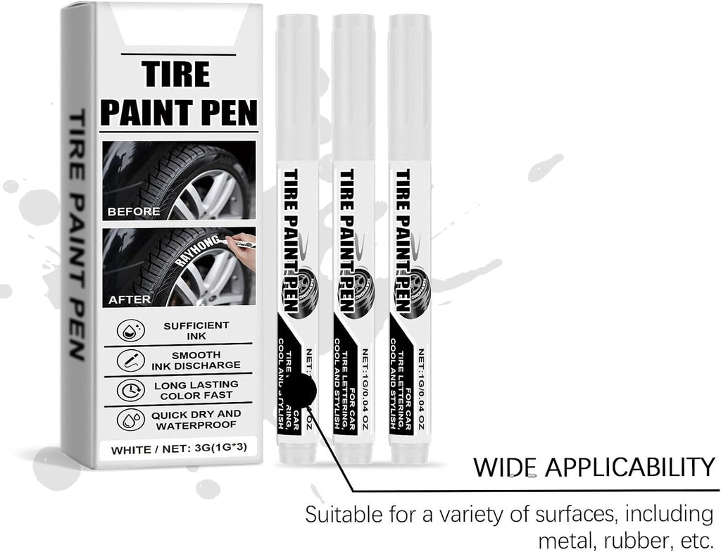 15Pcs White Tire Paint Pen Quick Drying for Car Tire Lettering Water Temperature Car Marker Pen Repair