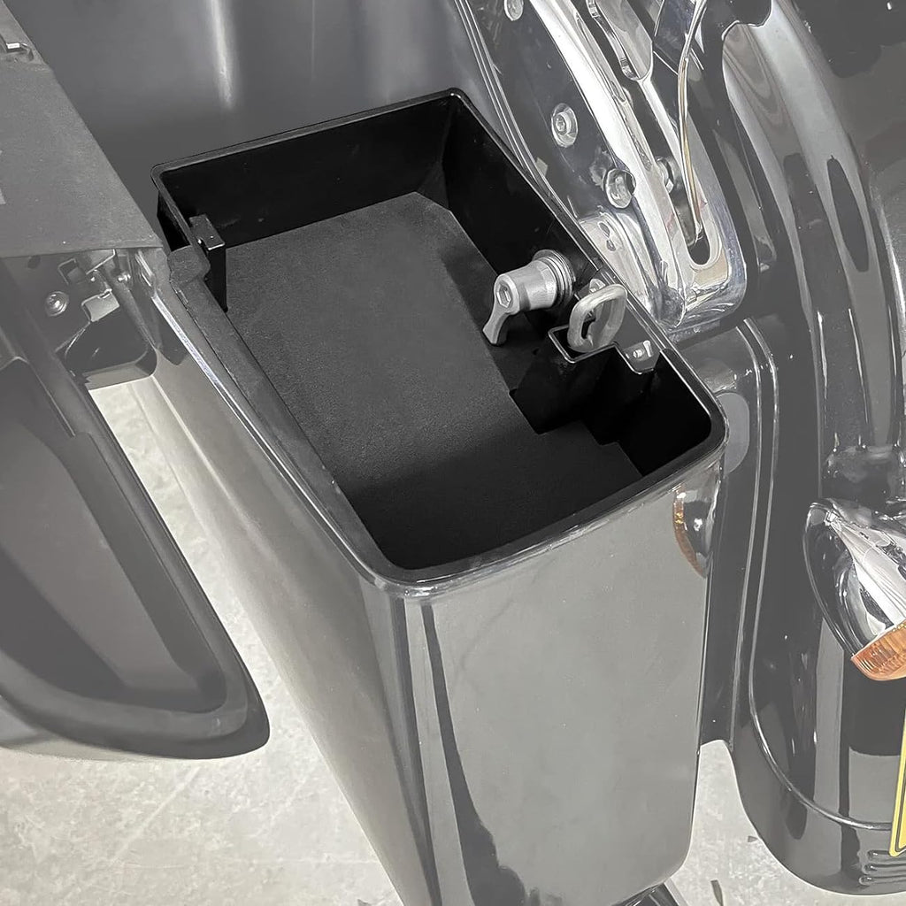 Rear Saddlebag Tray Organizer Hard Saddle bag Organizer Tray Top Shelf storage box TS114HD-L for Harley Touring Bagger Road King FLHR Street Glide FLHX 14-23 (Left Side)
