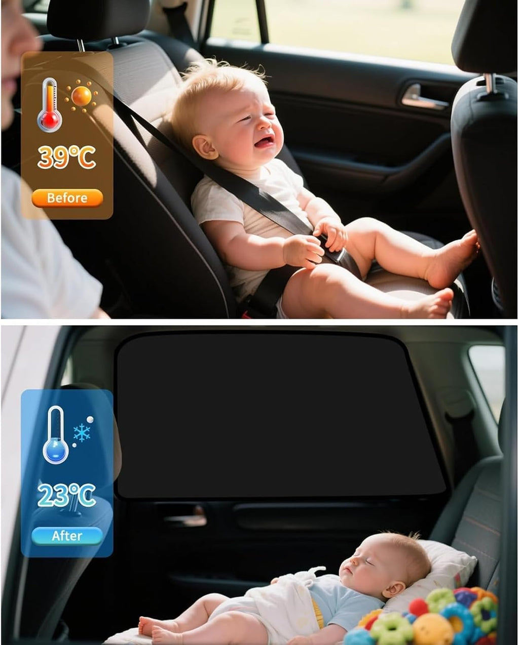 Car Side Window Sun Shade for Volvo XC70 2007-2016, Magnetic UV Protection Car Window Shades, Heat Blocking Privacy Sunshade for Car Windows