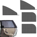 4 PCS Car Side Window Shades, Sun Blocking Dustproof Shield for Baby Kids, High-Density Mesh Privacy Protection Curtain, Foldable Cover for Front & Rear Windows (Black)
