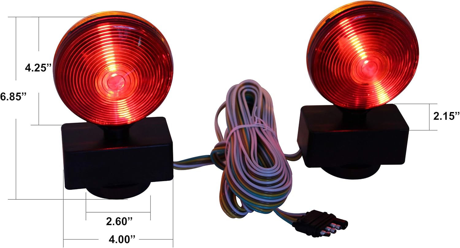 MAXXHAUL 80778 Magnetic Towing Light Kit (Dual Sided for RV, Boat, Trailer and More DOT Approved) (Pack of 12)