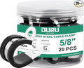 20pcs 5/8 Inch Stainless Steel Cable Clamps, Rubber Coated Cushioned Insulated by OURU