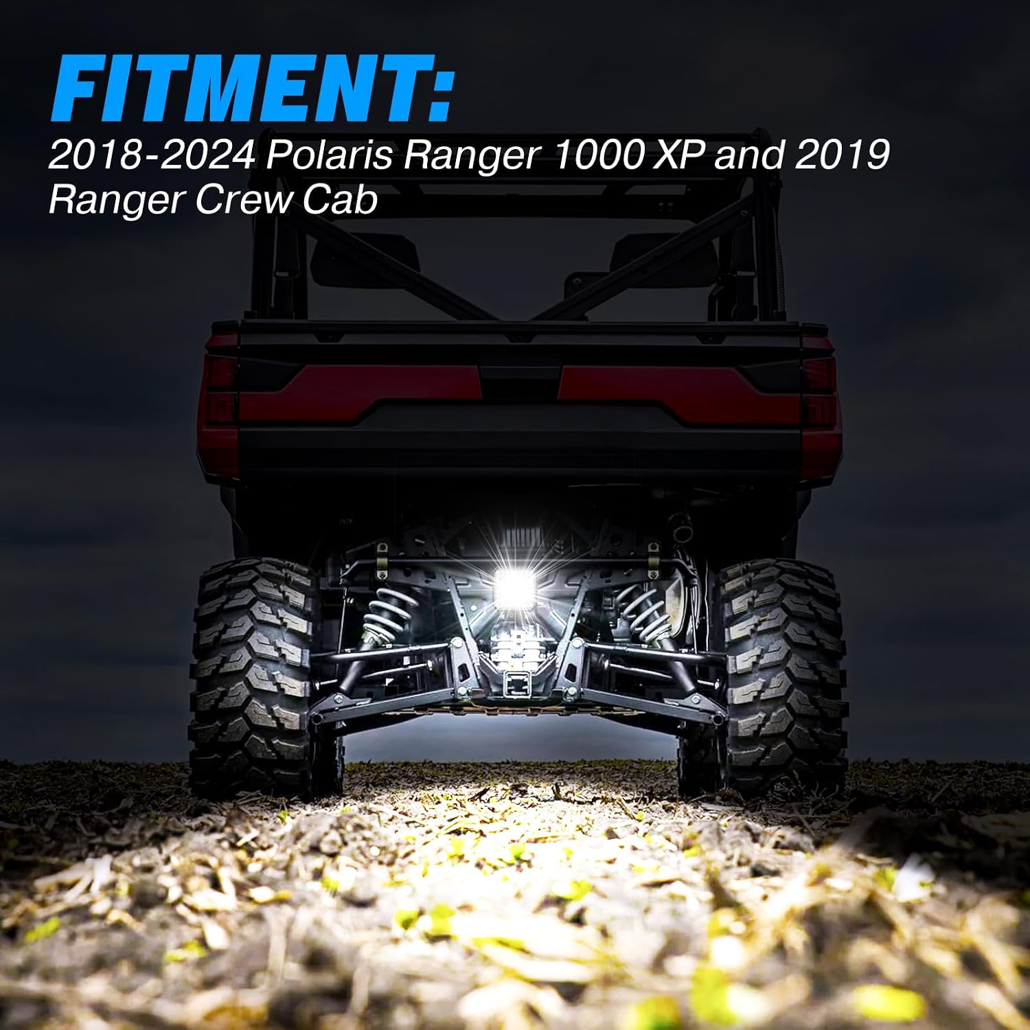 OPP ULITE Ranger Backup Light 4inch, 20W Flood Beam Plug N Play Reverse Lights Rear Led Driving Work Light Kit for 2018-2024 Polaris Ranger 1000 XP/Ranger 1000 XP Crew, 1PC Pack