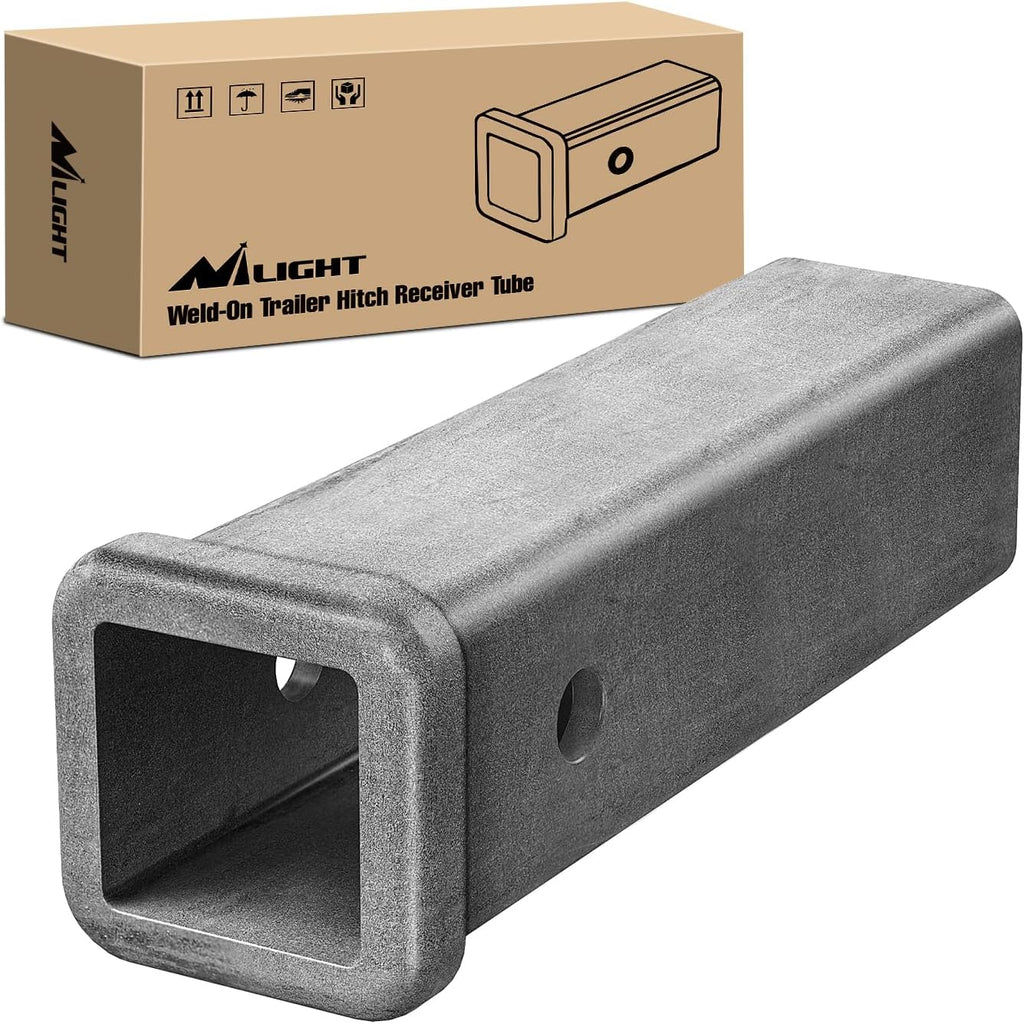 Nilight Hitch Adapter 2" x 9" Combo Bar Trailer Receiver Tube Weld-on Raw Steel Hitch Bar