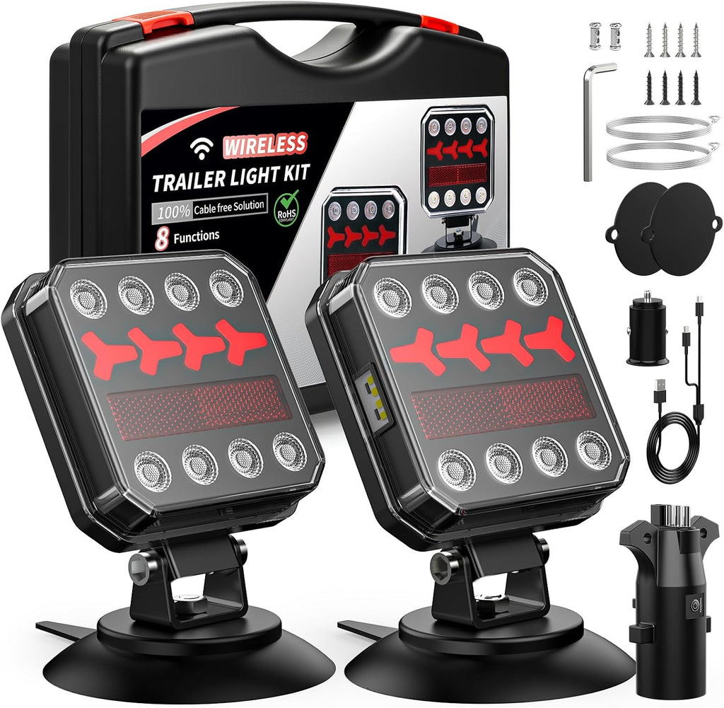 wireless bluetooth magnetic trailer lights, fast charging led, main product view