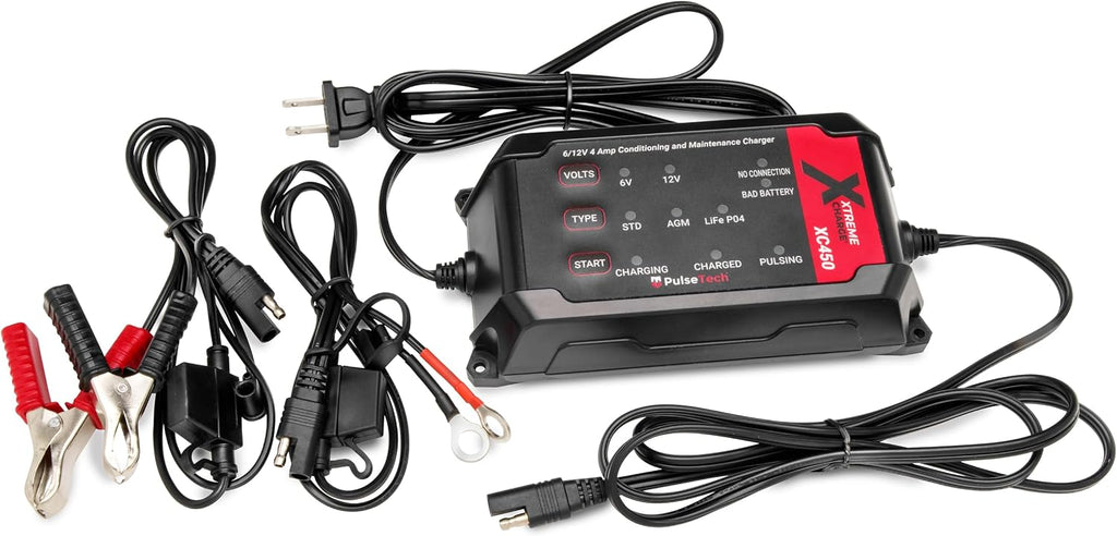 PulseTech XC450 Xtreme Charge 4 AMP Smart Battery Charger Maintainer, Trickle