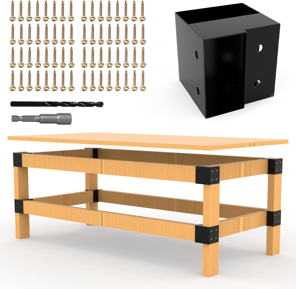 workbench bracket kit 2x4 heavy-duty steel 3-way corner, main product view