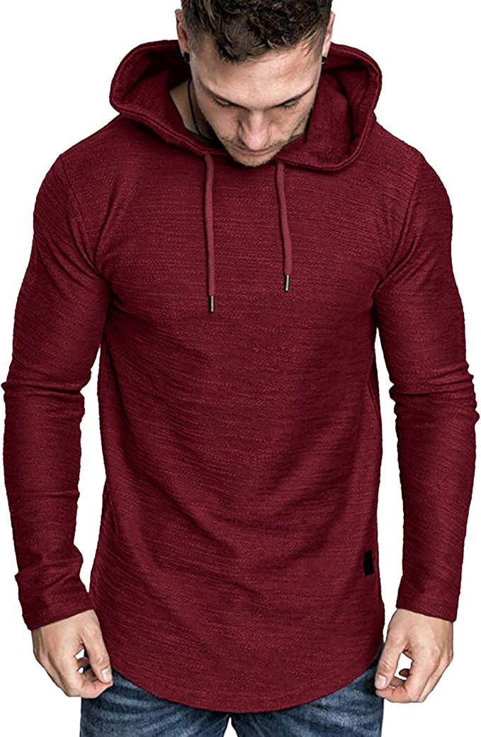 Lexiart Mens Fashion Athletic Hoodies Sport Sweatshirt Solid Color Fleece - Image 3