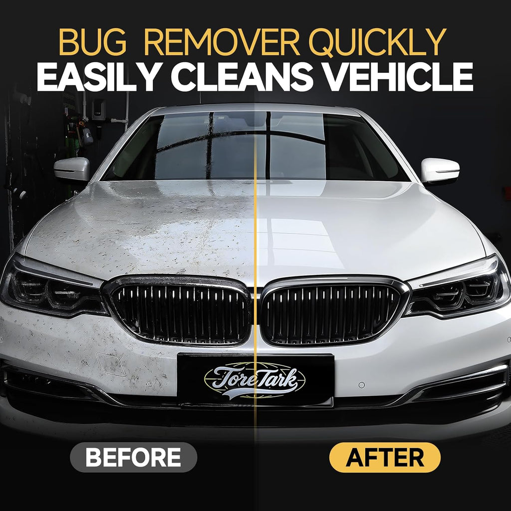Bug Remover for Cars Exterior - Tree Sap Remover for Car, Quickly Dissolves Bird Poop, Water Spots, Resin & Grease - Safe on Paint, Glass, Chrome & Rubber, Microfiber Towel for Easy Cleaning, 16 fl oz