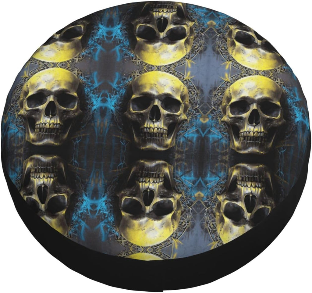 Artistic Skull Print Universal Spare Tire Cover for RV, Jeep | Wheel Protector Fits Rv, Trailer, Jeep, Shield Tires From Sun, Dirt And Rain For Outdoor Storage