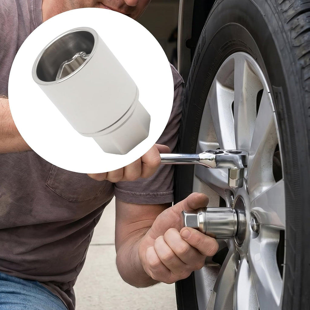 C-Type Wheel Lock Key, 21mm Sliver Anti-Theft Lug Nut Removal Tool, Replacement for Toyota, Replacement for Lexus, Secure Tool for Vehicle Tire Maintenance