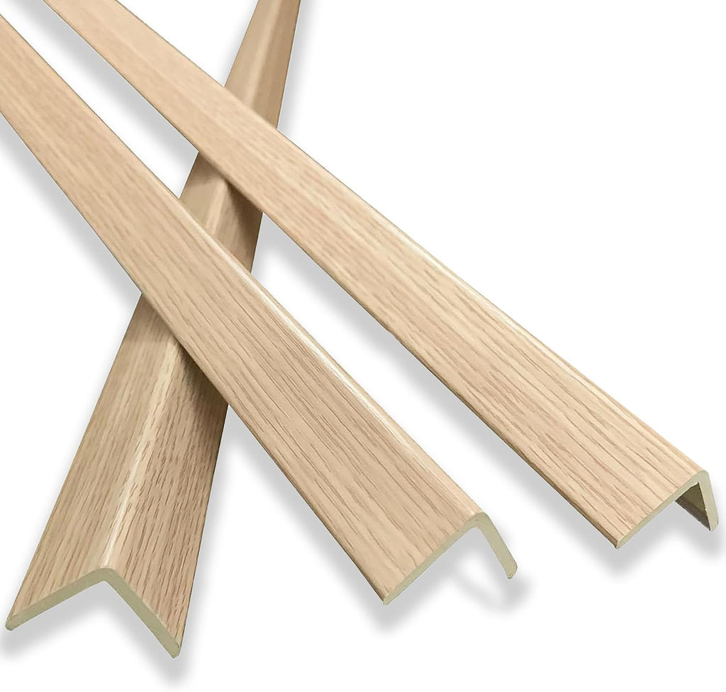 6 Pcs 49" Wall Corner Protector Trim, Oak Wood Grain Edge Strip