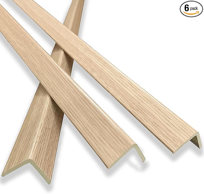 6 Pcs 49" Wall Corner Protector Trim, Oak Wood Grain Edge Strip by KTINITK