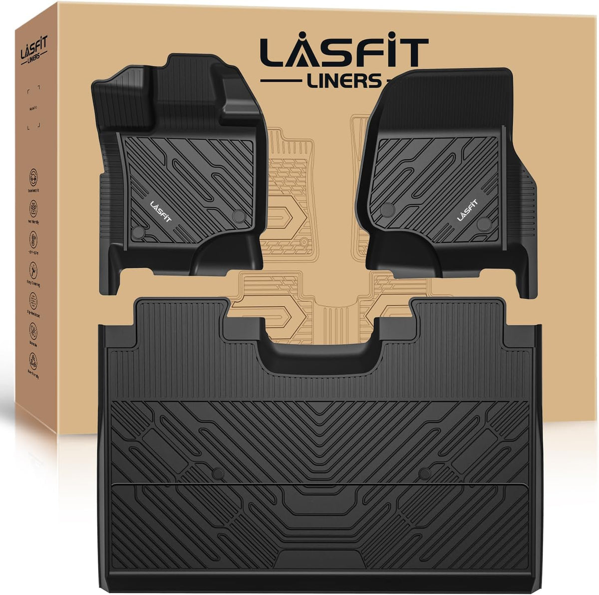 LASFIT Floor Mats for Ford F-150 2015-2025 | F150 Lightning 2022-2025 SuperCrew