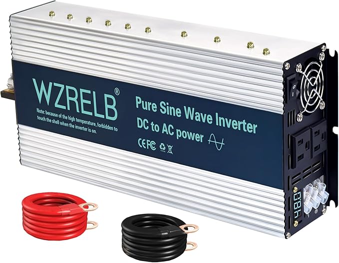 WZRELB 4000W Pure Sine Wave Inverter, Car Power Inverter 48V DC to 110V 120V AC by WZRELB