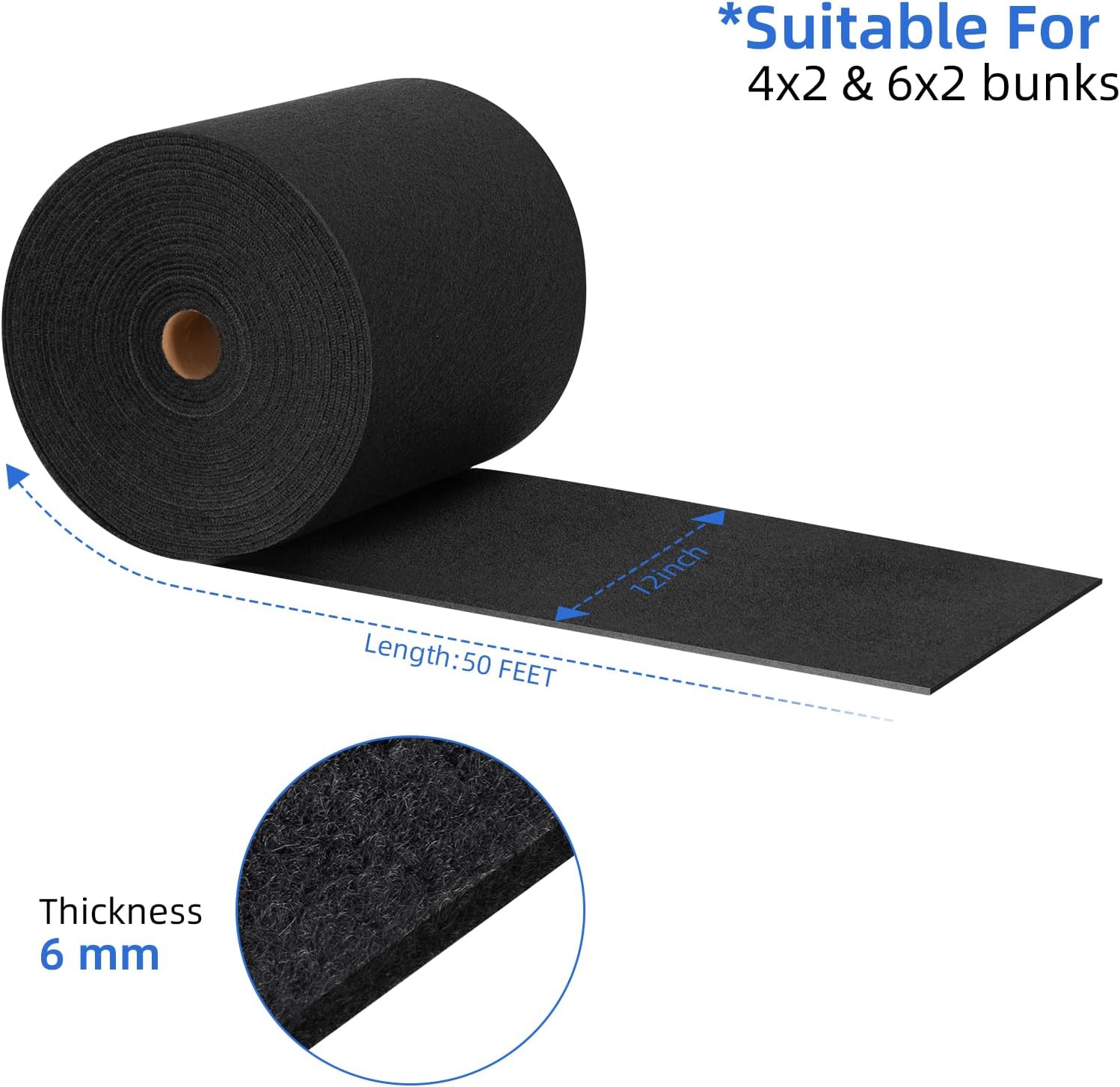 Ultra - Premium Boat Trailer Bunk Carpet - 28oz/30oz Extra Thick,12 Inch Wide, Marine - Grade Quality, UV Resistant,Fast-Dry Built for Unrivaled Durability and Style