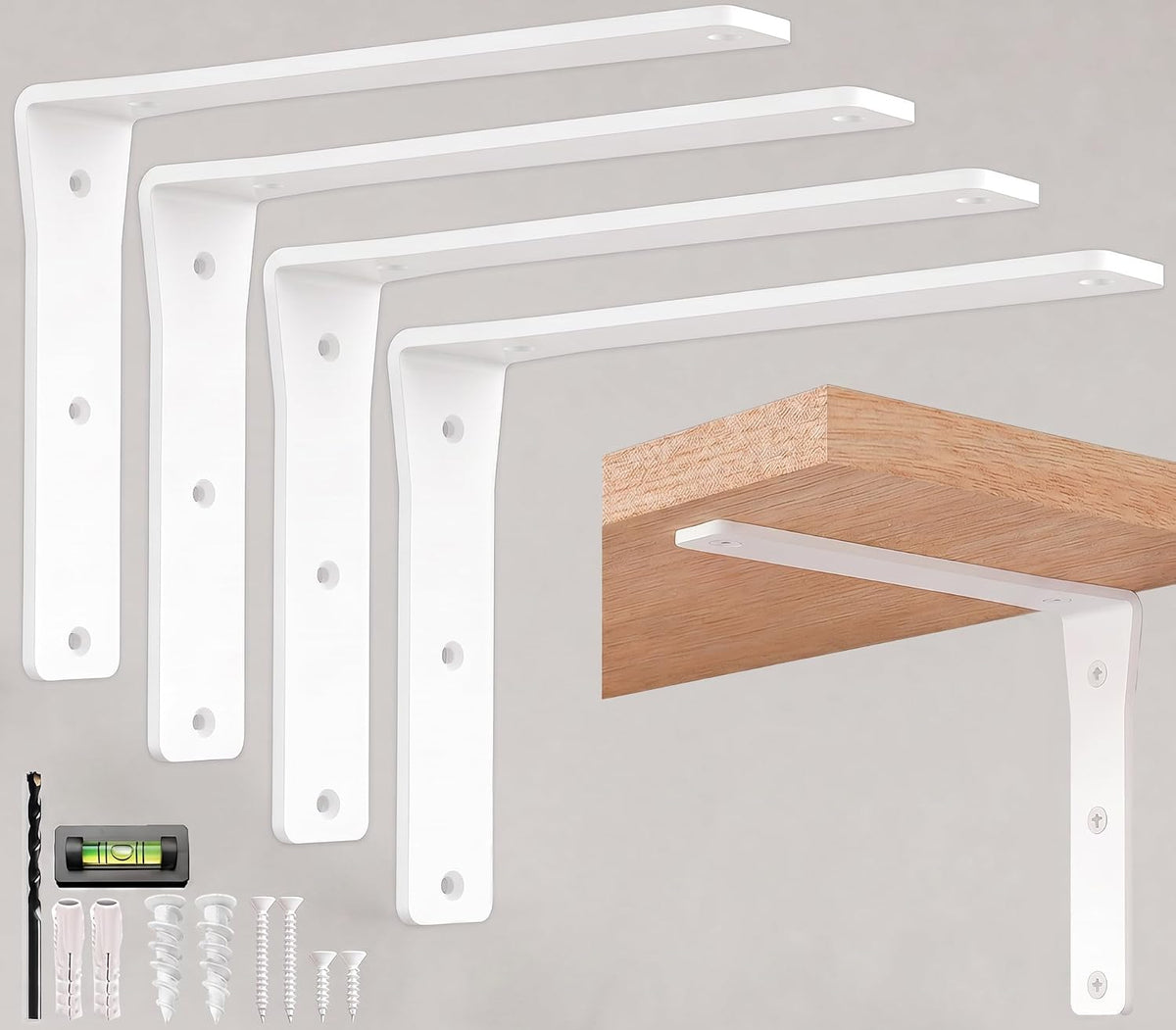 heavy duty white shelf brackets 12 inch by, main product view
