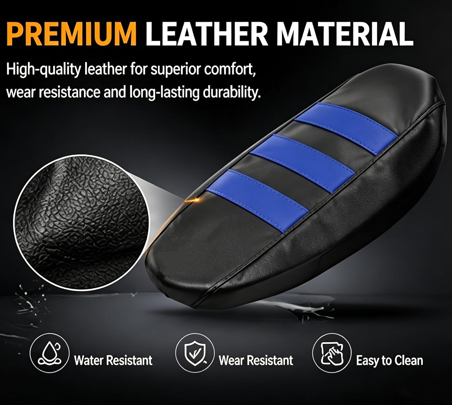 PVC Seat Cover Protective Cushion Motorcycle Accessories for SUR-Ron Surron Light Bee S X Segway X160 X260 Electric Vehicle Bike (Blue)