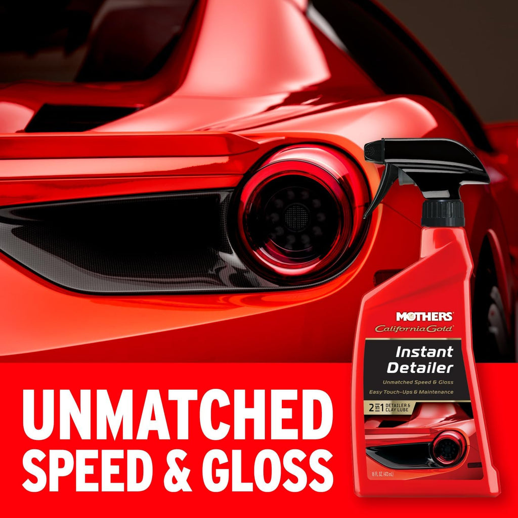 Mothers California Gold Instant Detailer, 16 oz. (08216) | Removes Smudges, Dust & Fingerprints, Boosts Gloss & Slickness, Lubrication for Clay Bars, Quick Touch-ups & Maintenance