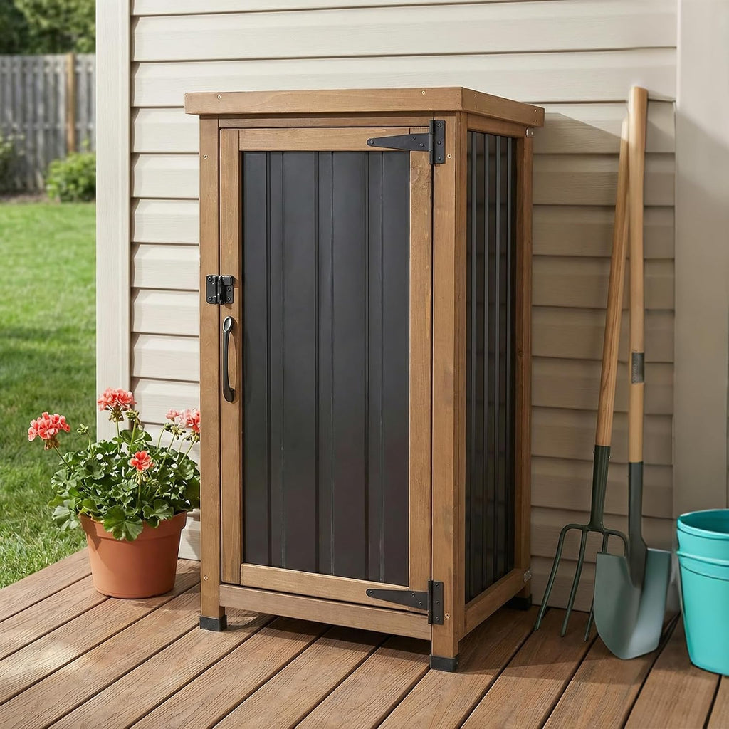 petscosset small outdoor storage cabinet waterproof with metal, main product view