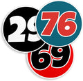 (New Update) Custom Circular Racing Sticker Personalized Old School Retro Circle Racing Name Number Cars Bumper Decal Waterproof Die-Cut Vinyl for Dirt Bike Motocross Motorbike Cars Plate Racing Decal