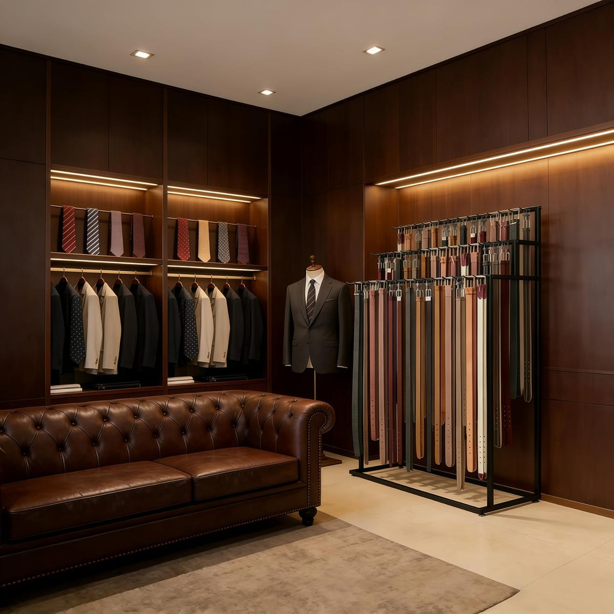belt rack,belt display organizer,retail rack for belts ties shown in use