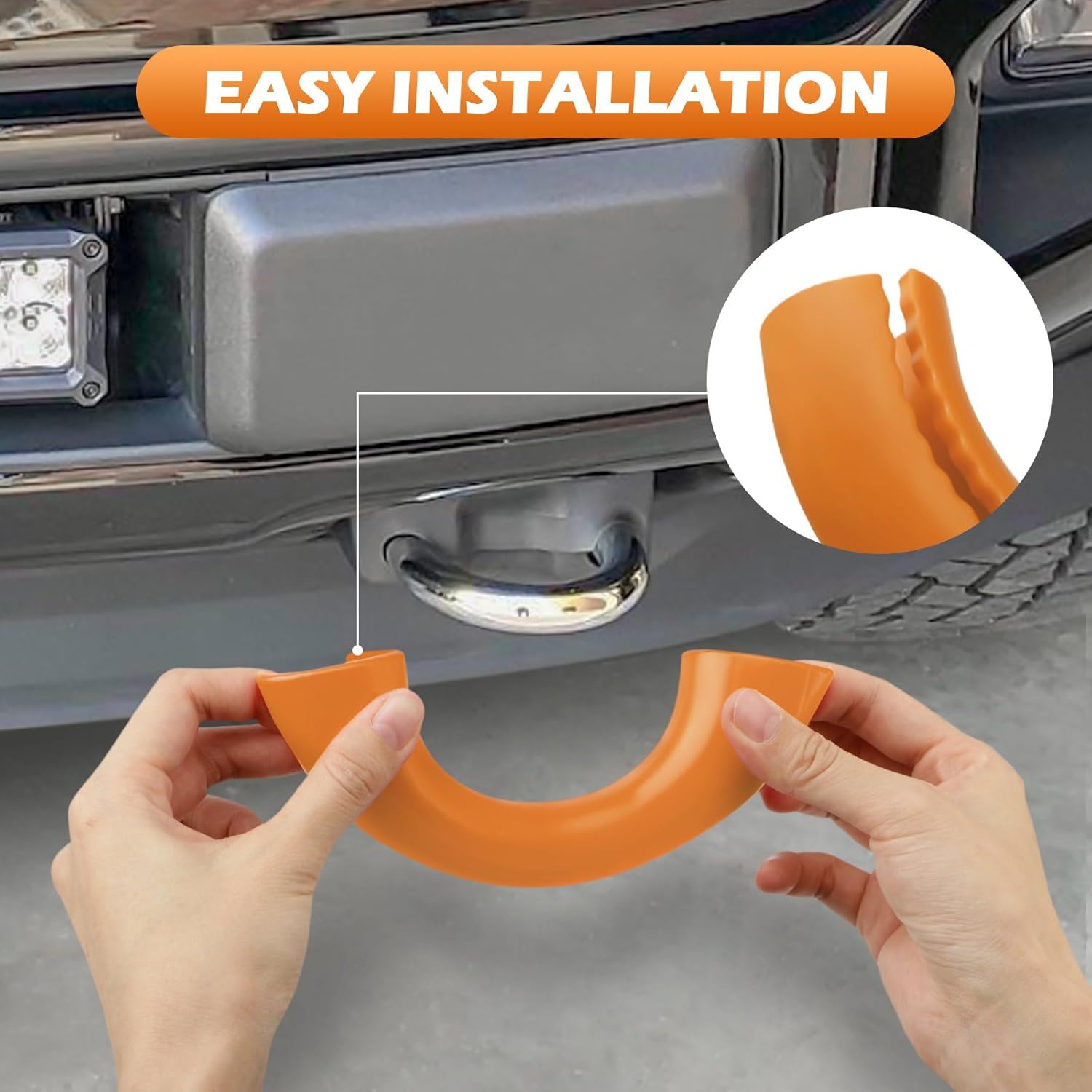 Tow Hooks Covers for Ford F150 2004-2026 Bronco Base/Big Bend/Outer Banks 2021-2026 Compatible with Toyota Tundra Accessories 2017-2021 (Dark Orange)
