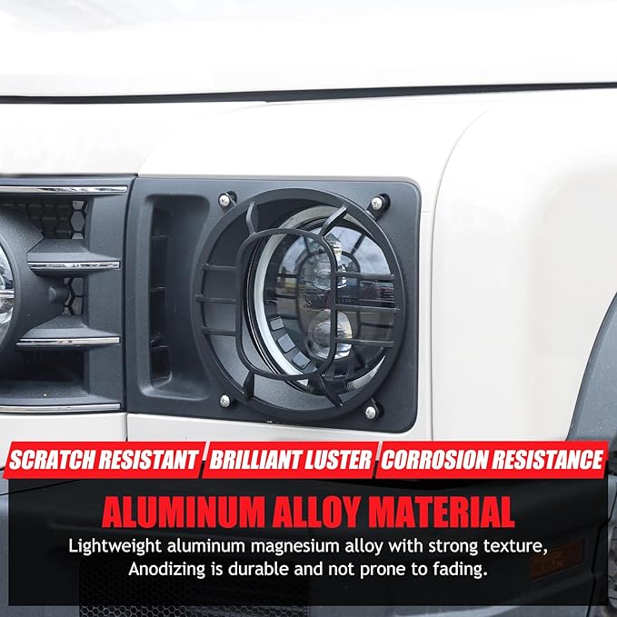 2 PCS Aluminum Alloy Car Headlight Cover Compatible - Image 5