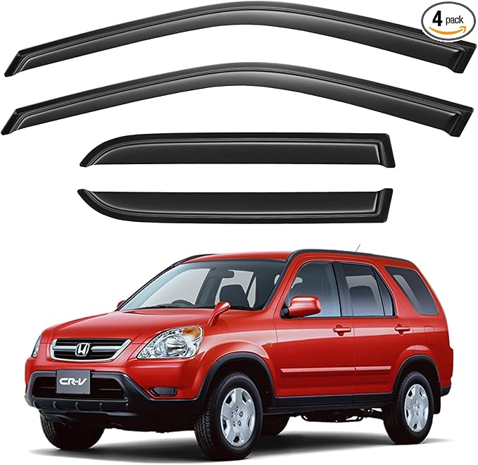 Window Visors Rain Guards for 2002 2003 2004 2005 2006 Honda CRV, Out-Channel by YQAUTEC