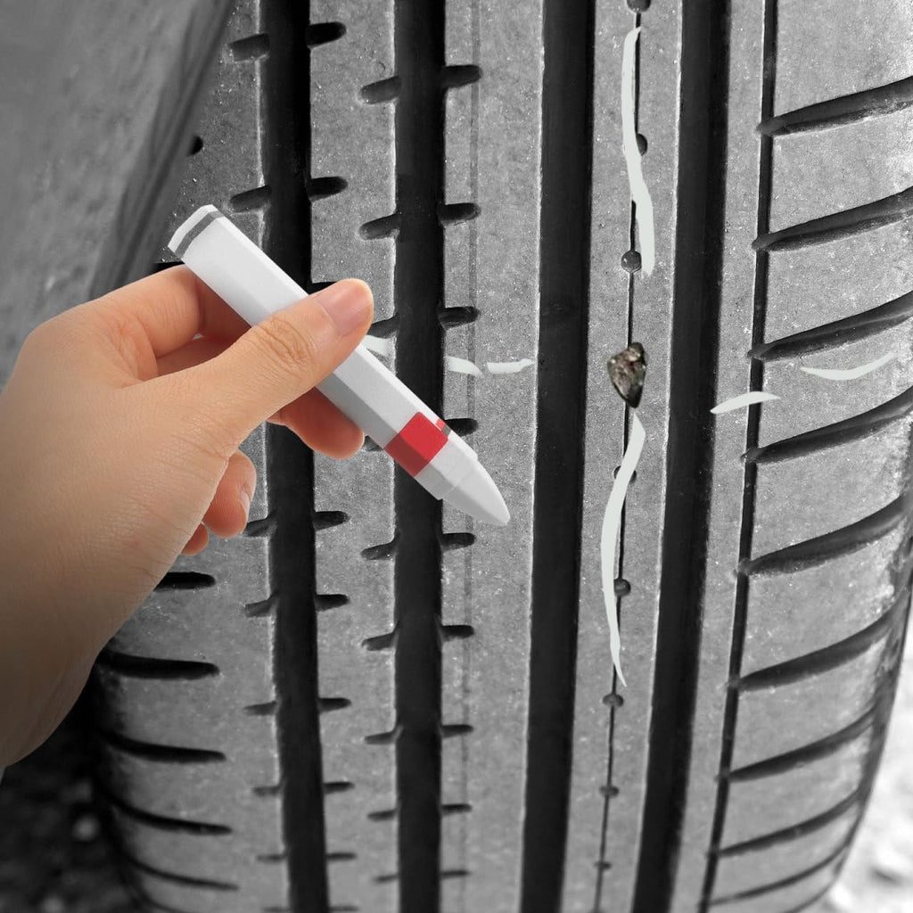 SEWACC 2pcs Tire Marking Crayons Industrial Wax Crayon for Rubber Leather Fabric Wood Metal, Tire Repair Pens for Vehicle Maintenance