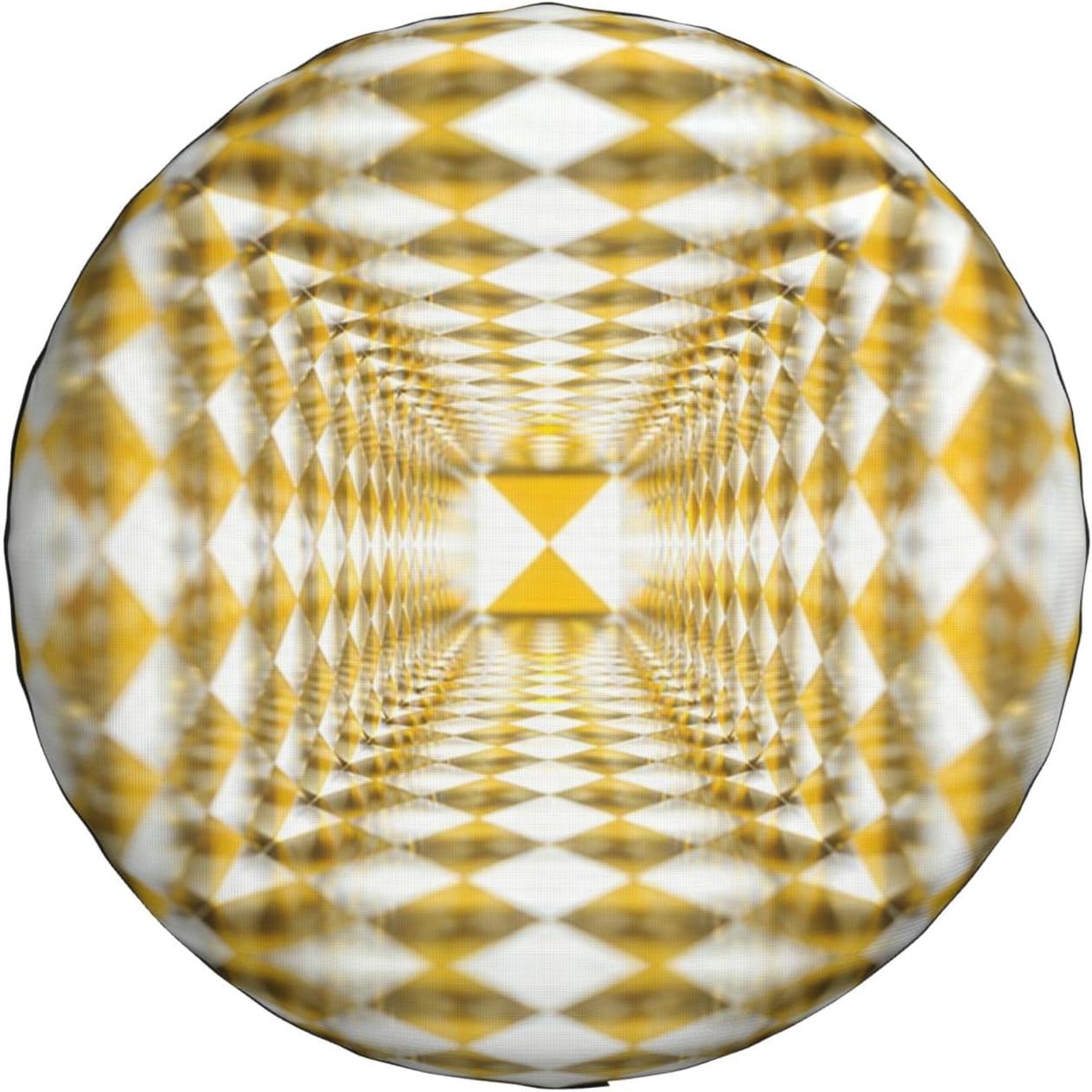 3D Optical Illusion Yellow Grid Print Universal Spare Tire Cover for Jeep | Wheel Protector Fits Rv, Trailer, Jeep, Shield Tires From Sun, Dirt And Rain For Outdoor Storage