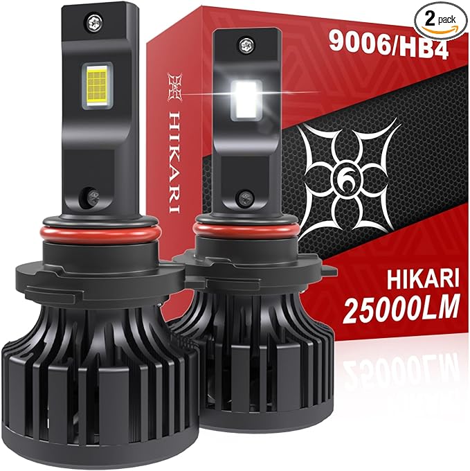 Hikari 2025 25000LM 9006 HB4 LED Bulbs, Fog Light, 45W Upgraded Core Chips by HIKARI