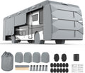 Mofeez Class A RV Cover, Heavy Duty Camper Cover 31-34ft, Extra-Thick 7 Layer Windproof Anti-UV Rip-Stop Class A Motorhome Cover with 2Pcs Extra Straps, 6 Gutter Covers & 4 Tire Covers